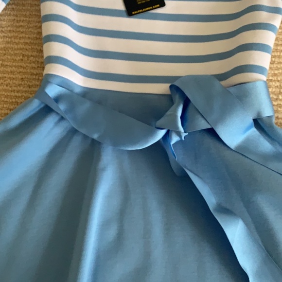 Ralph Lauren blue striped dress with ribbon bow - Picture 4 of 4